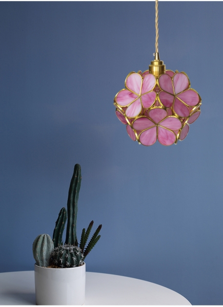 Rosa Blumen Deckenlampe